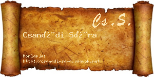 Csanádi Sára névjegykártya