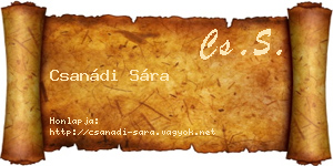 Csanádi Sára névjegykártya
