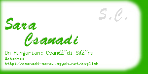 sara csanadi business card